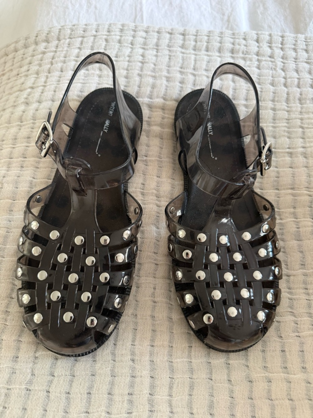 Intentionally Blank Black Studded Jelly Sandals - Women - Picture 2 of 5